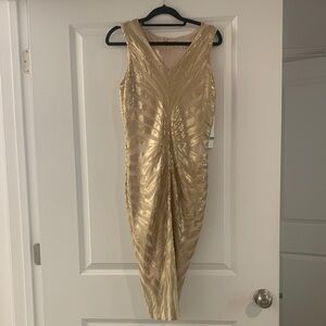 Elegant Gold Sleeveless Dress